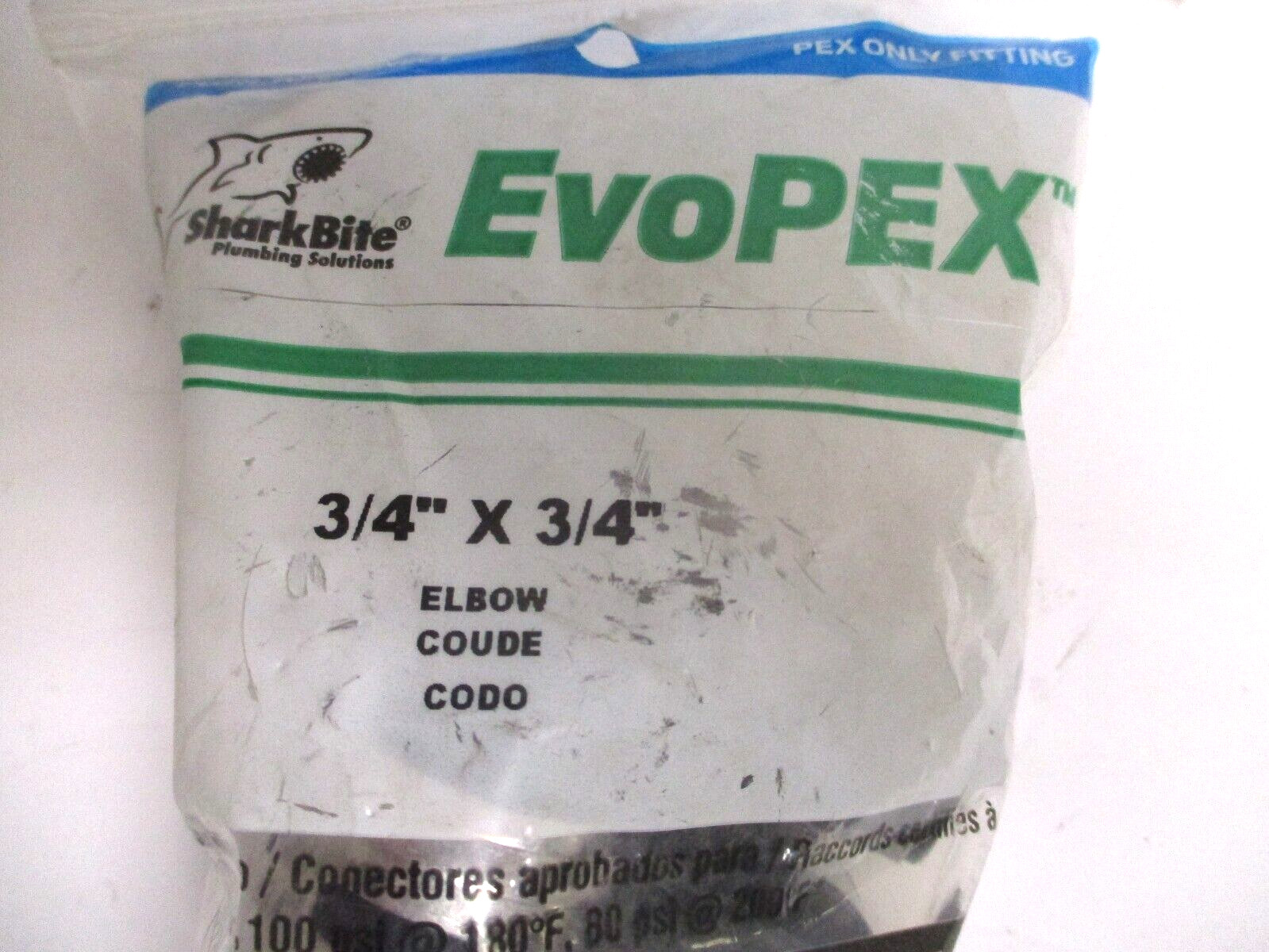 SHARKBITE , EVOPEX , K256A6 , 3/4″ ELBOW , LOT OF 12 , SURPLUS