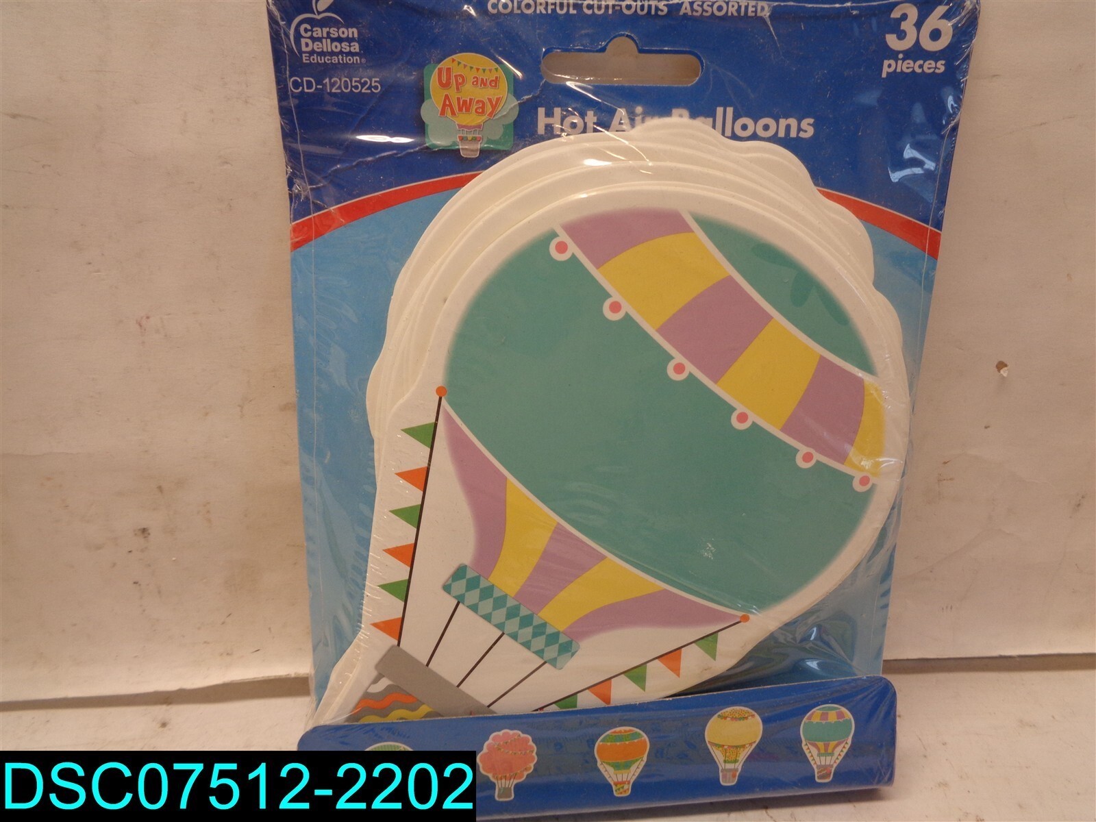 Carson Dellosa Up & Away Hot Air Balloons Colorful CutOuts Classroom044222255183