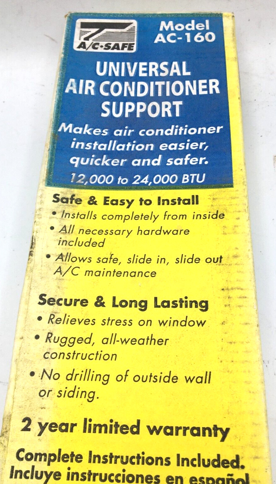 A/C Safe Universal Air Conditioner Support Bracket 12,000 to 24,000 BTU AC-160