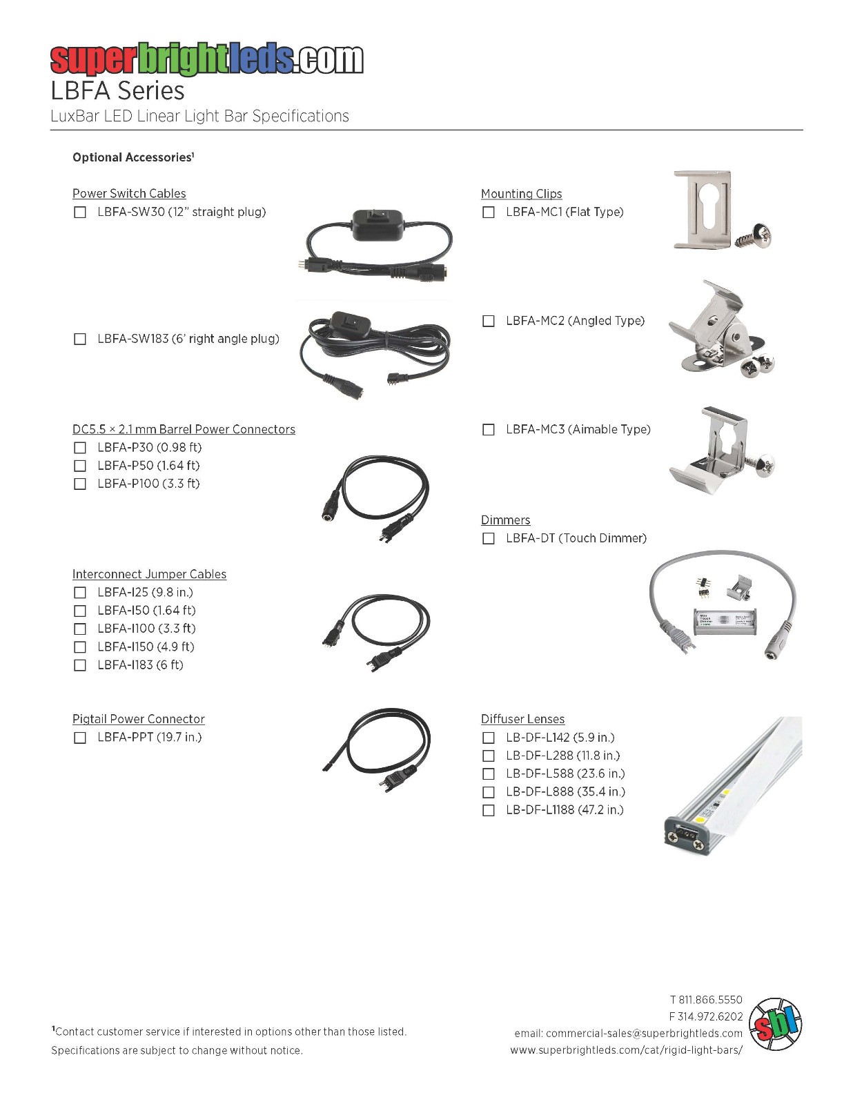 LBFA-NW12 – 24vdc Aluminum Clad LED Light Strip, w/2 Clips and 1 cable