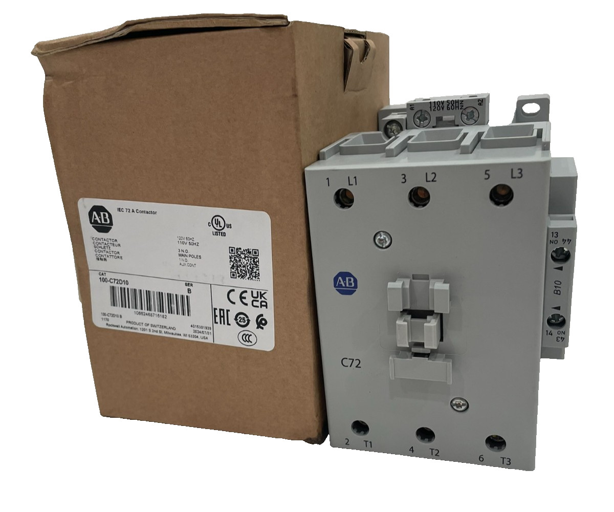 ALLEN BRADLEY 100-C72D10 CONTACTOR SER. B 100C72D10 NEW, SURPLUS