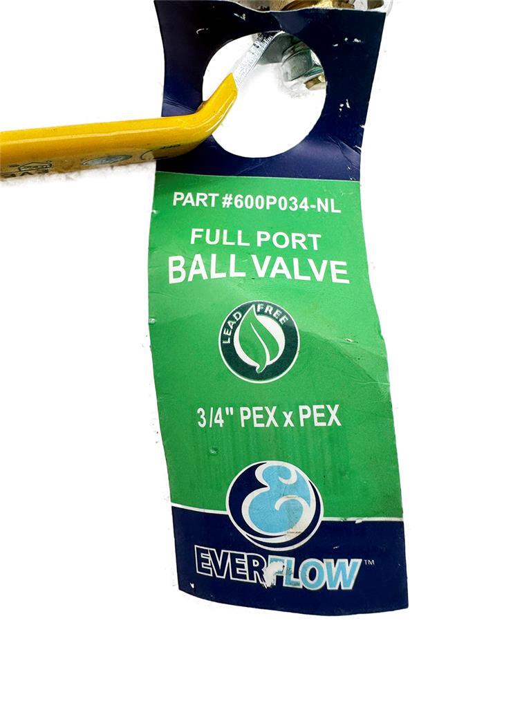 EverFlow Full Port Ball Valve 600P034-NL 3/4″ NEW FREE FAST SHIP