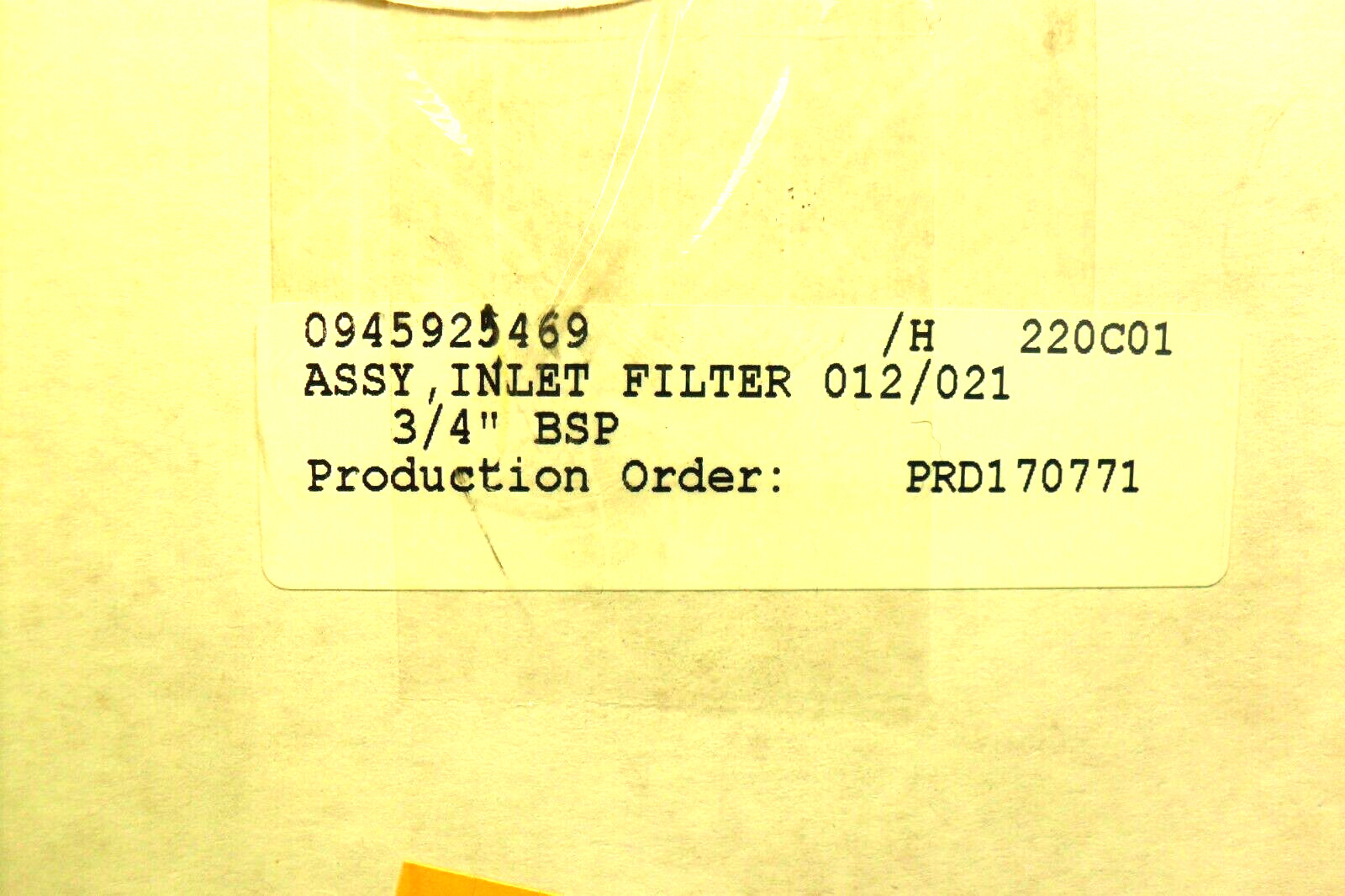 Busch OEM ASSY, INLET FILTER 012/021 Part 0945.925.4694 3/4 BSP w/ Filter nib