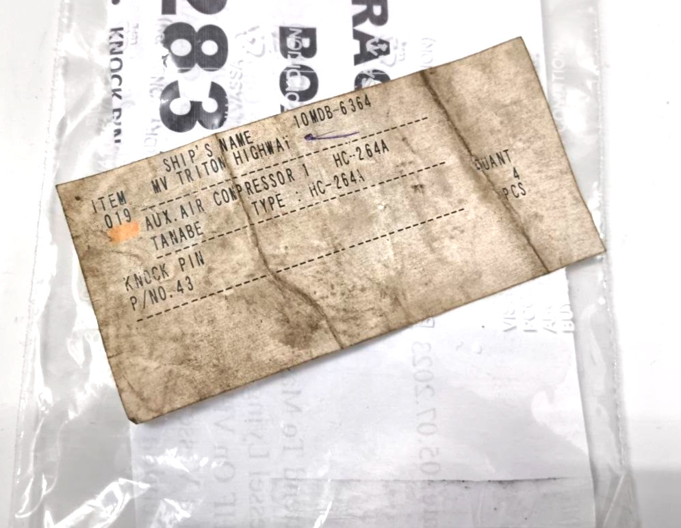 Knock Pin P/N 43 For Tanabe HC-264A Compressor Genuine Part (PACK 02)