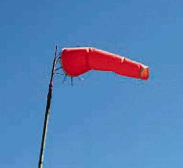 NMC WS18 Vinyl Coated Fabric Wind Sock, 18″ Inlet Diameter, 96″ Long, Orange