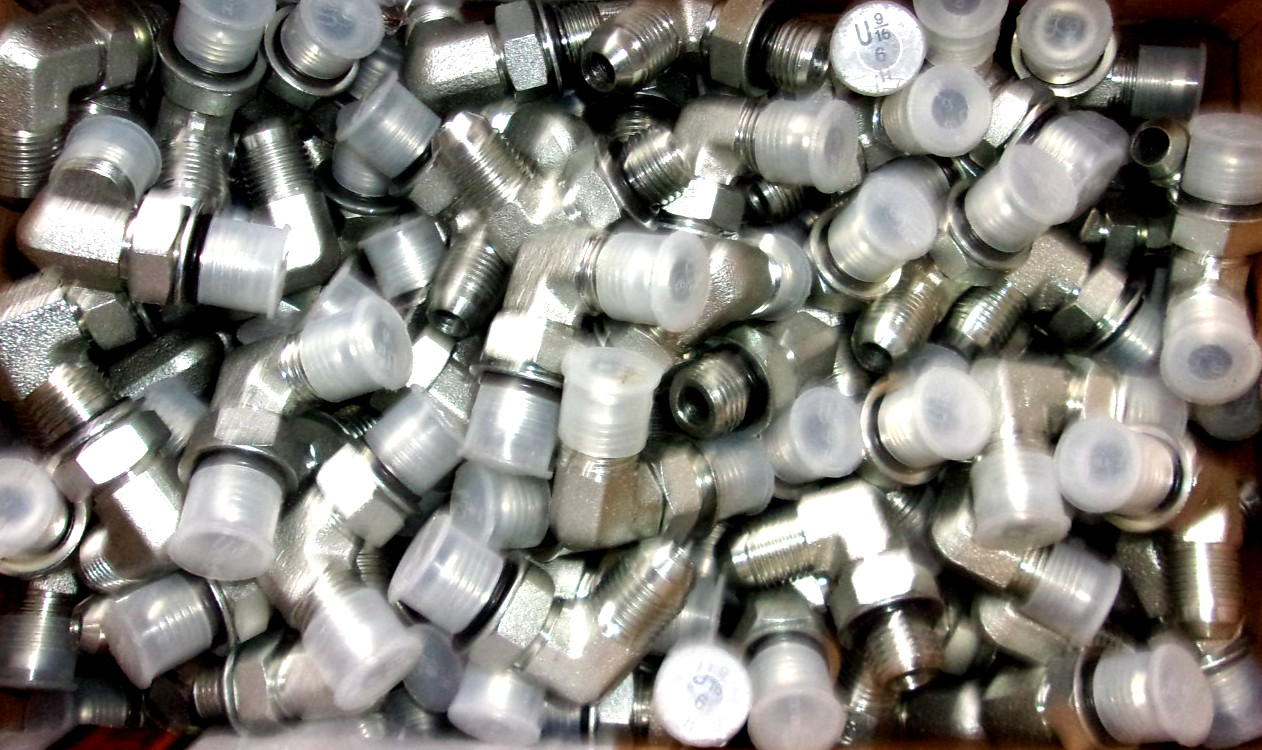BRENNAN 6801-06-06, 3/8″ x 3/8″(9/16″thread) 90 Degree Hydraulic Fitting (Pk-10)