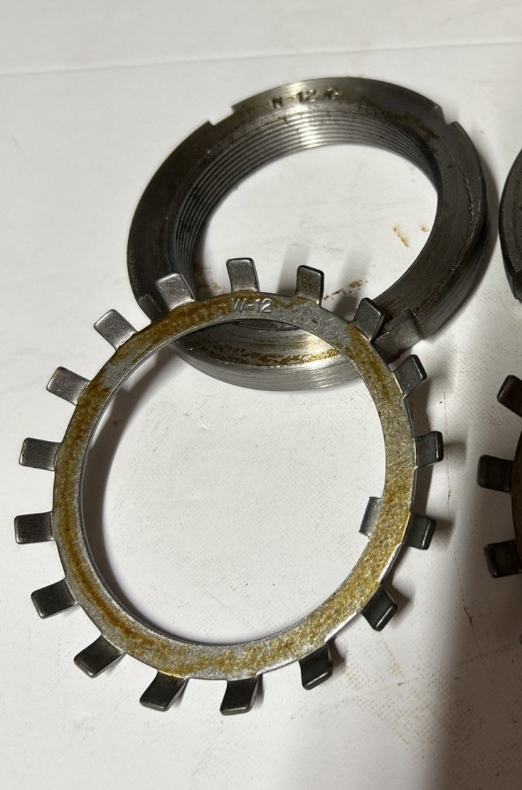 Lot of 2 N-12 Lock Nuts With 2 W-12 Washers