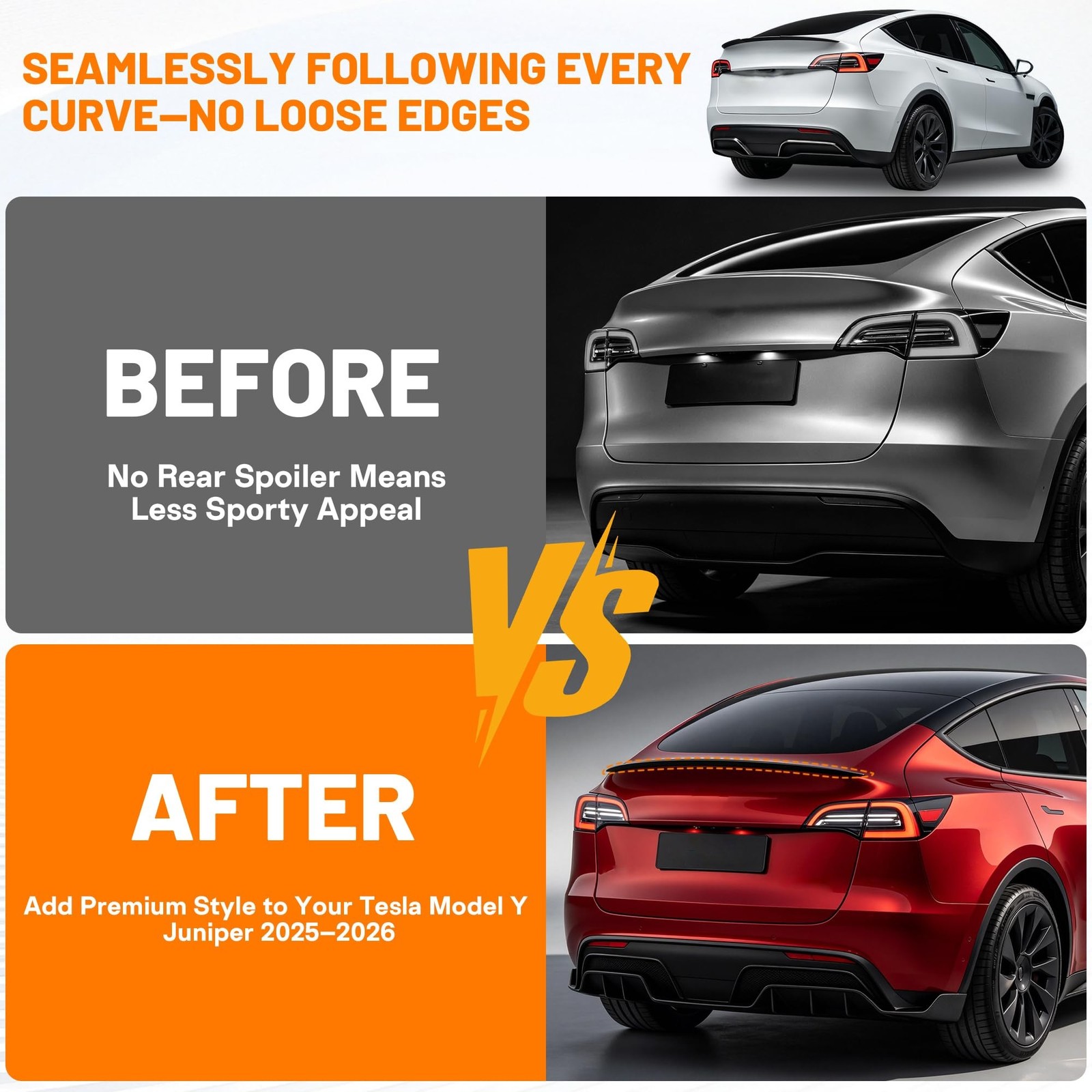 Rear Spoiler for Tesla Model Y Juniper 2025 2026, ABS Rear Trunk Lip Wing, Sp…