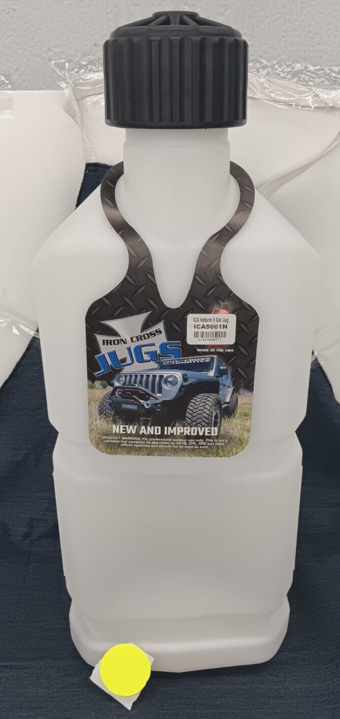 IRONCROSS 5 GALLON WHITE MULTIPURPOSE UTILITY JUG HIGH DENSITY POLYETHLENE