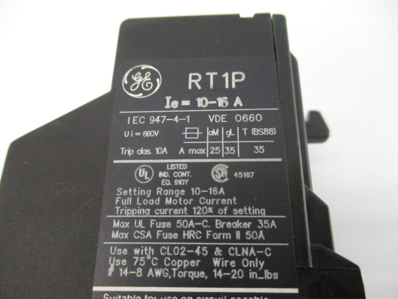 GENERAL ELECTRIC RT1P 600VAC 10-16A UNMP