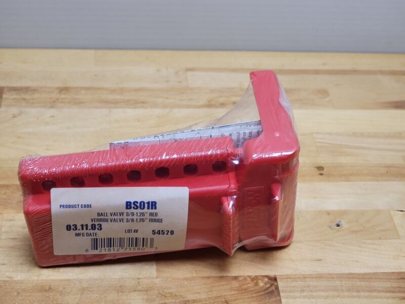 Honeywell North Ball Valve Lockout Be-Safe BS01R, Polypropylene, Red