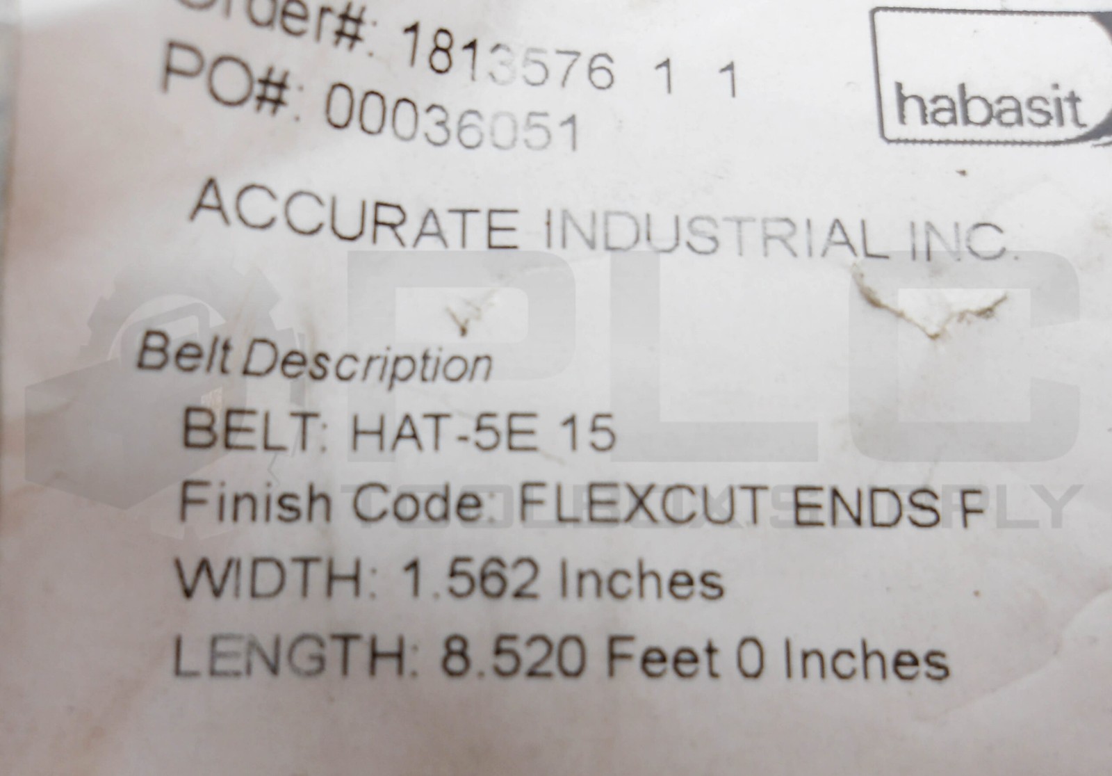 NEW HABASIT HAT-5E 15 1.5 WIDTH APPROX 8.520FT