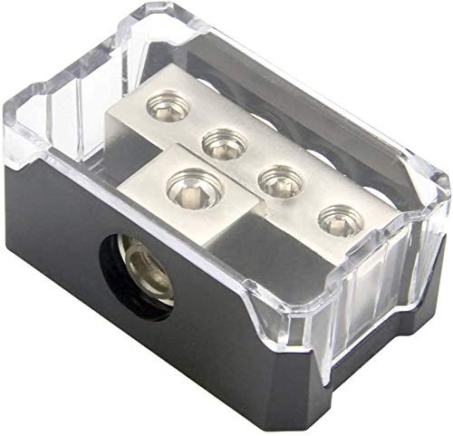 RKURCK 4 Way Power Distribution Block, 0/2/4 AWG Gauge in, 4/8/10 4 2Pack