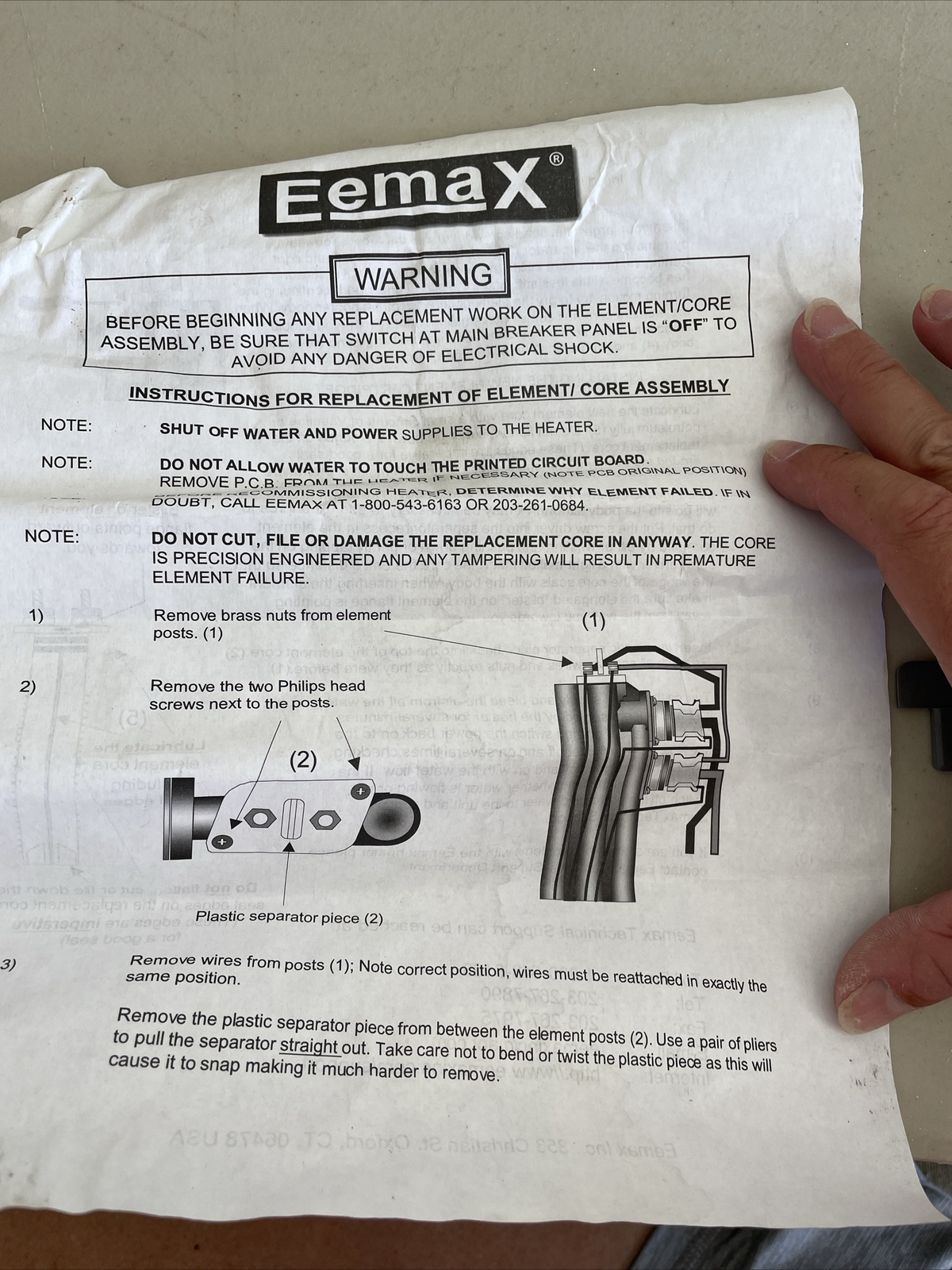 (1 UnuseEEMAX Heating Element Replacement Part EX560 KW220 Loading 8.8