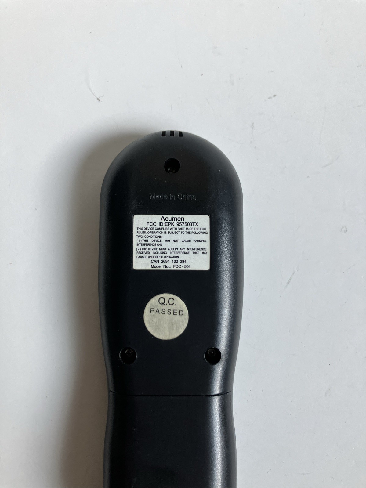 Acumen RCK-K Timer Thermostat Fireplace Remote Control Model No. FDC-504 READ