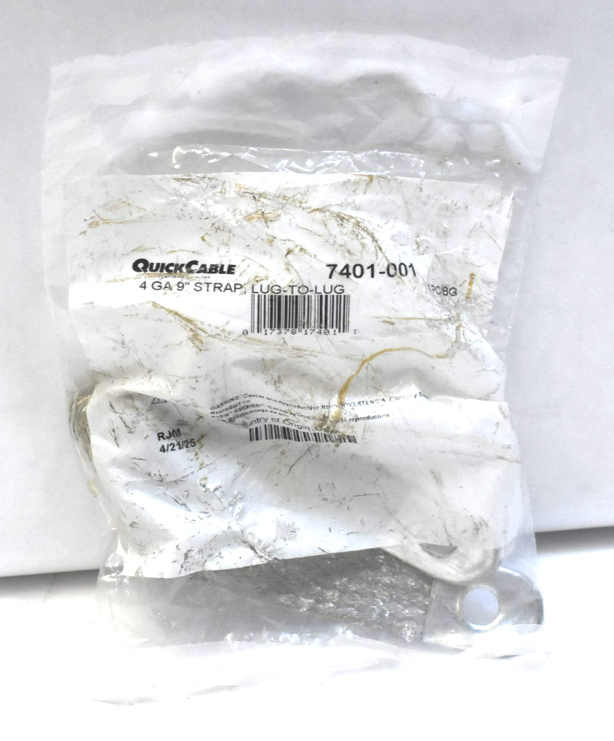 Quick Cable 7401-001 4 Gauge 9″ Strap Lug To Lug Braided Ground Cable Cord