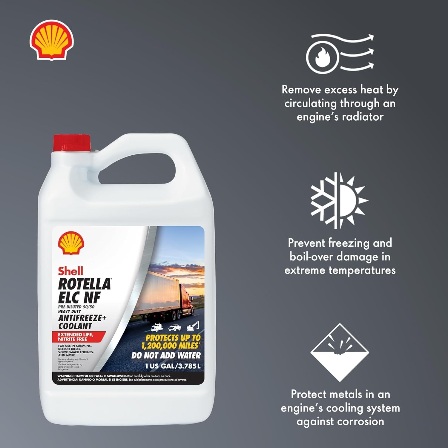 Nitrite-Free Extended Life Anti-Freeze + Coolant, Pre-Diluted 50/50, 1 Gallon