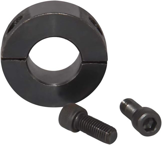 AZSSMUK 5/8″ Bore Double Split Clamp-On Shaft Collars of Carbon 5/8, Black