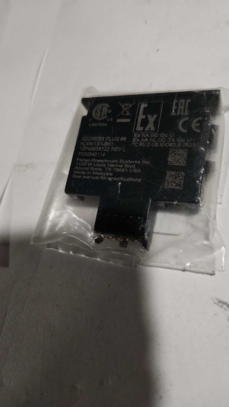 EMERSON DELTAV KL4501X1-BH1 ADDRESS PLUG #8 KL4501X1BH1 12P4983