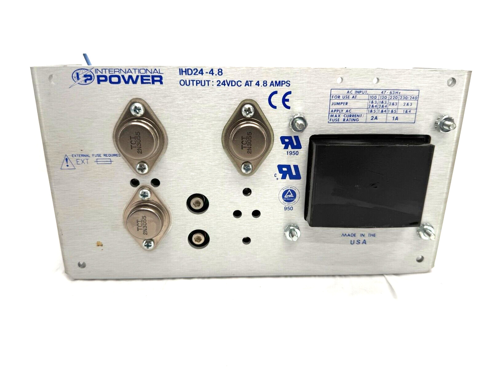 International Power IHD24-4.8 Power Out 24V DC, 4.8 Amps, 120-240VAC In