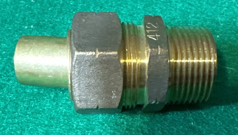 2 – Brass 68-14-16X 7/8 x 1 in. OD Tube x MIP Brass Compression Union