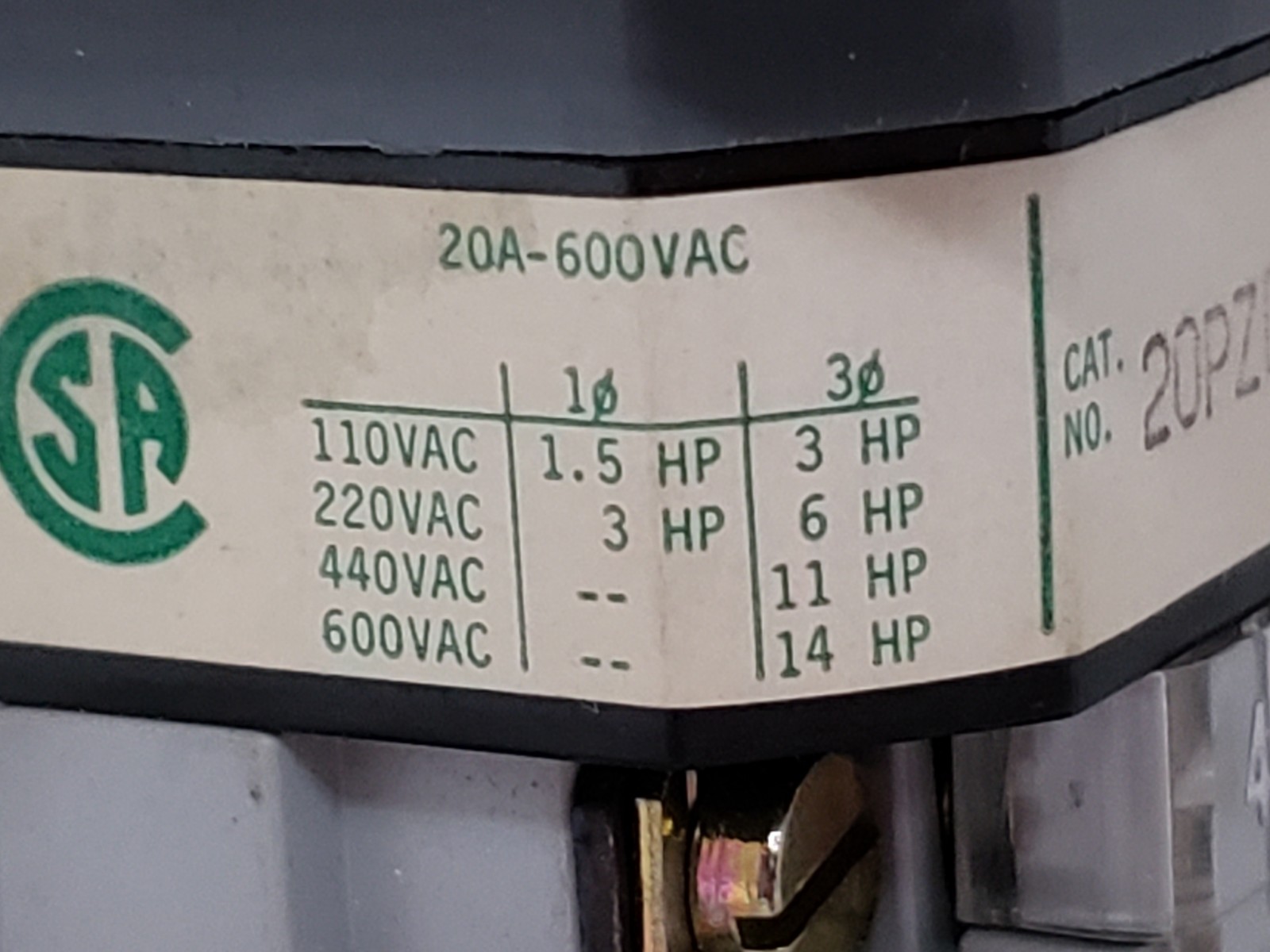 ELECTROSWITCH PR-20-20PZD 1302C8 001 8329 ROTARY CAM SWITCH 4 POS MAINTAINED NNB