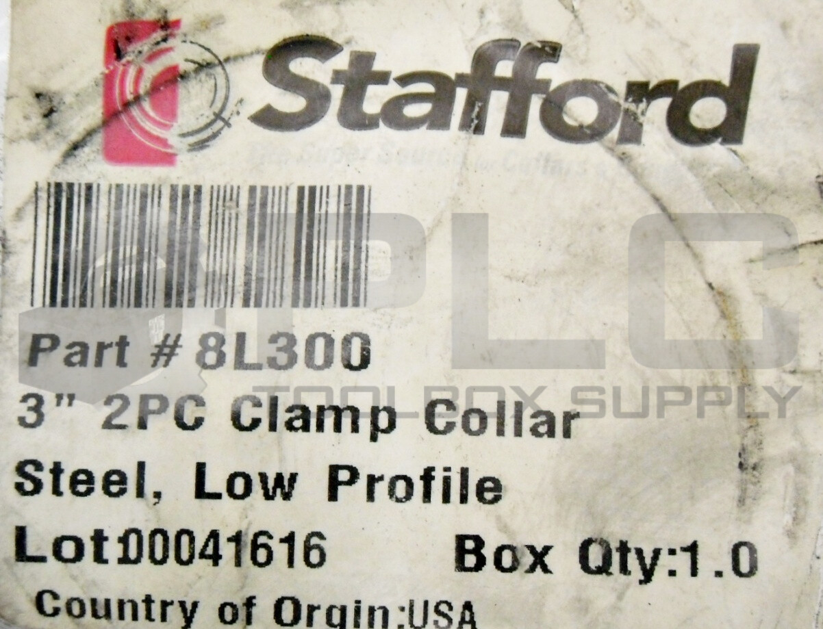 NEW STAFFORD 8L300 3″ 2PC CLAMP COLLAR STEEL LOW PROFILE