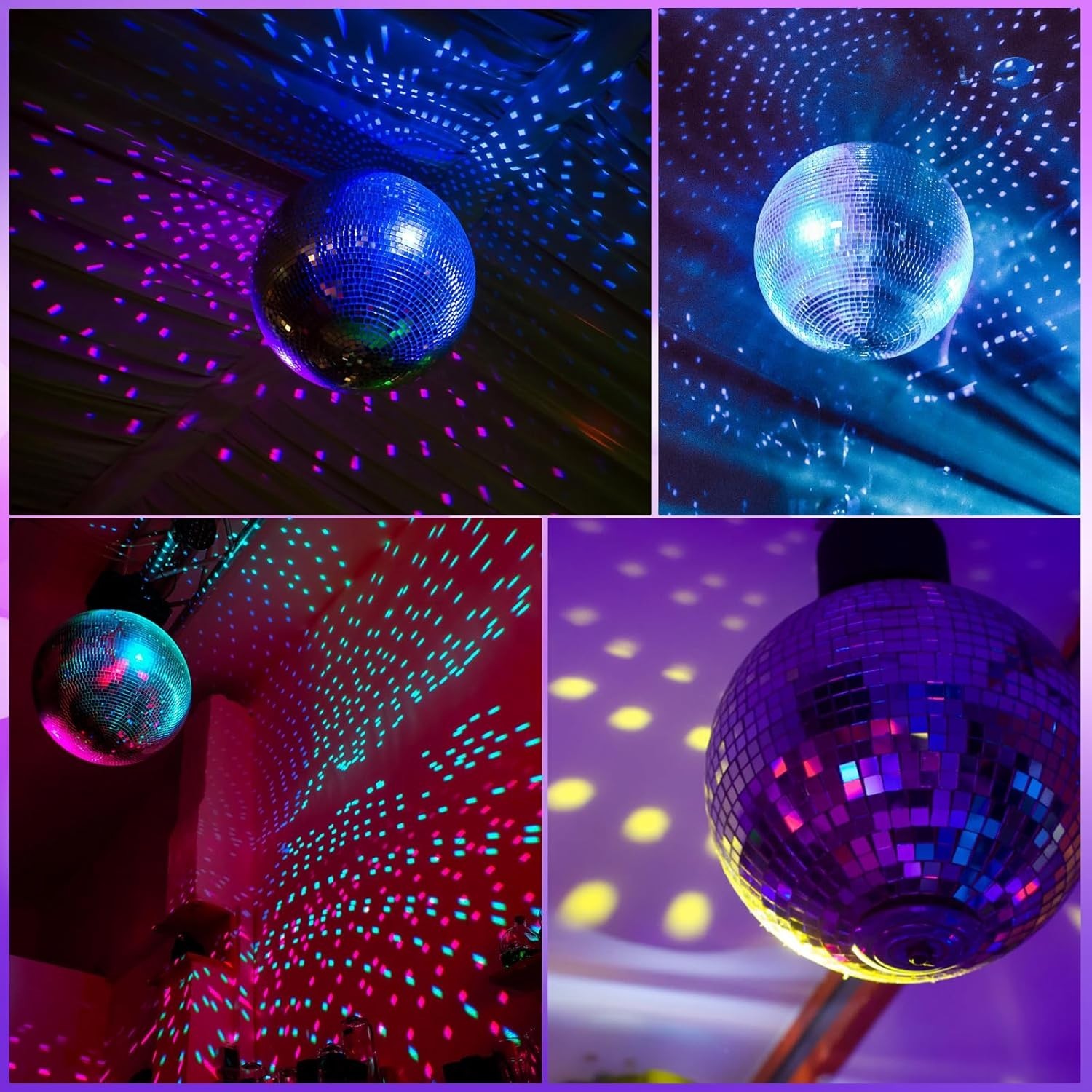 10 RPM Disco Ball with Motor and Mirror Ball Plug/Battery Powered Disco Bal