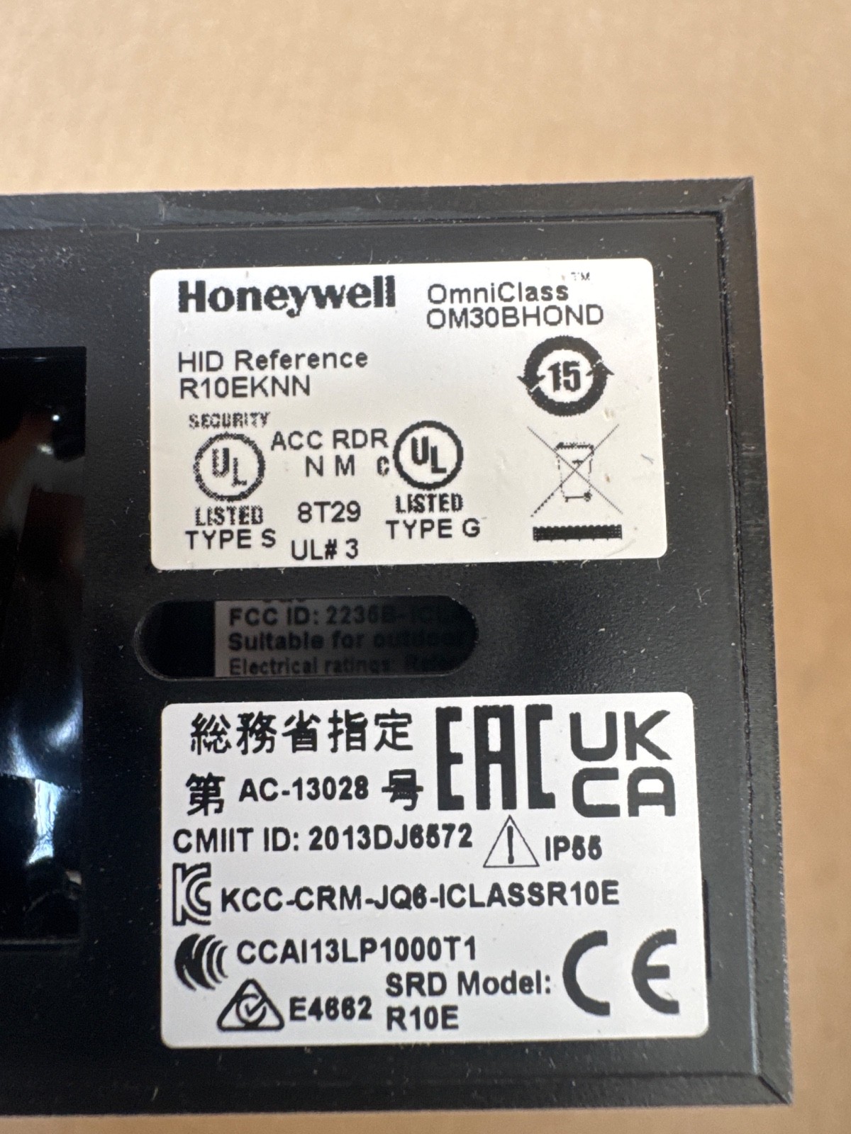 Honeywell OM30BHOND 900NTNNEK0045T-H001 OmniClass 2.0 Smart Card Reader