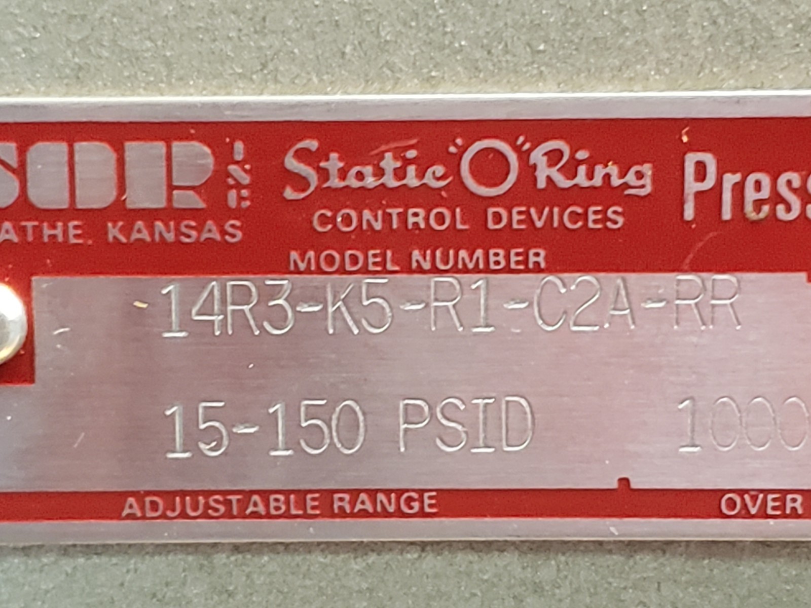 SOR 14R3-K5-R1-C2A-RR PRESSURE SWITCH 15-150PSI NNB