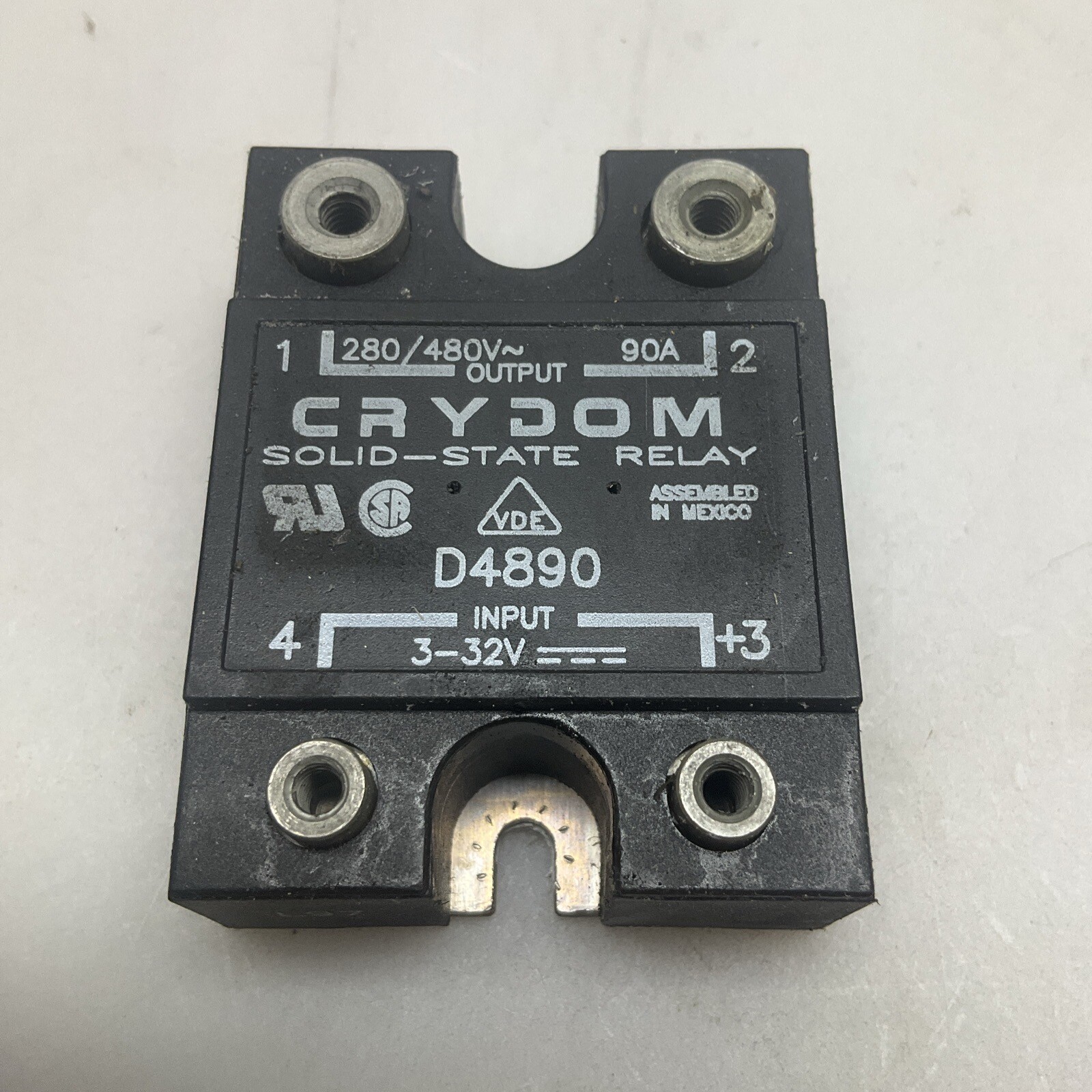 Crydom D4890 Solid State Relay 90 Amp 3-32 VDC Control Voltage Panel Mounted