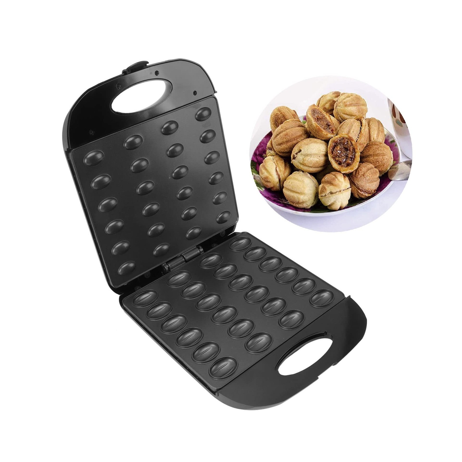 Walnut Cookie Maker 24pcs Nut Waffle Bread Maker – Non Stick Panel for Home Cook
