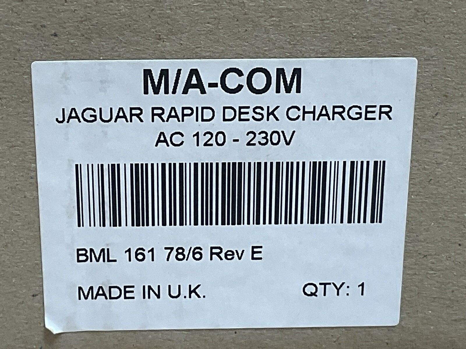 M/A-Com Jaguar Rapid Desk Charger BML16178/6 New In Box/LOT OF 4 /JUA1027