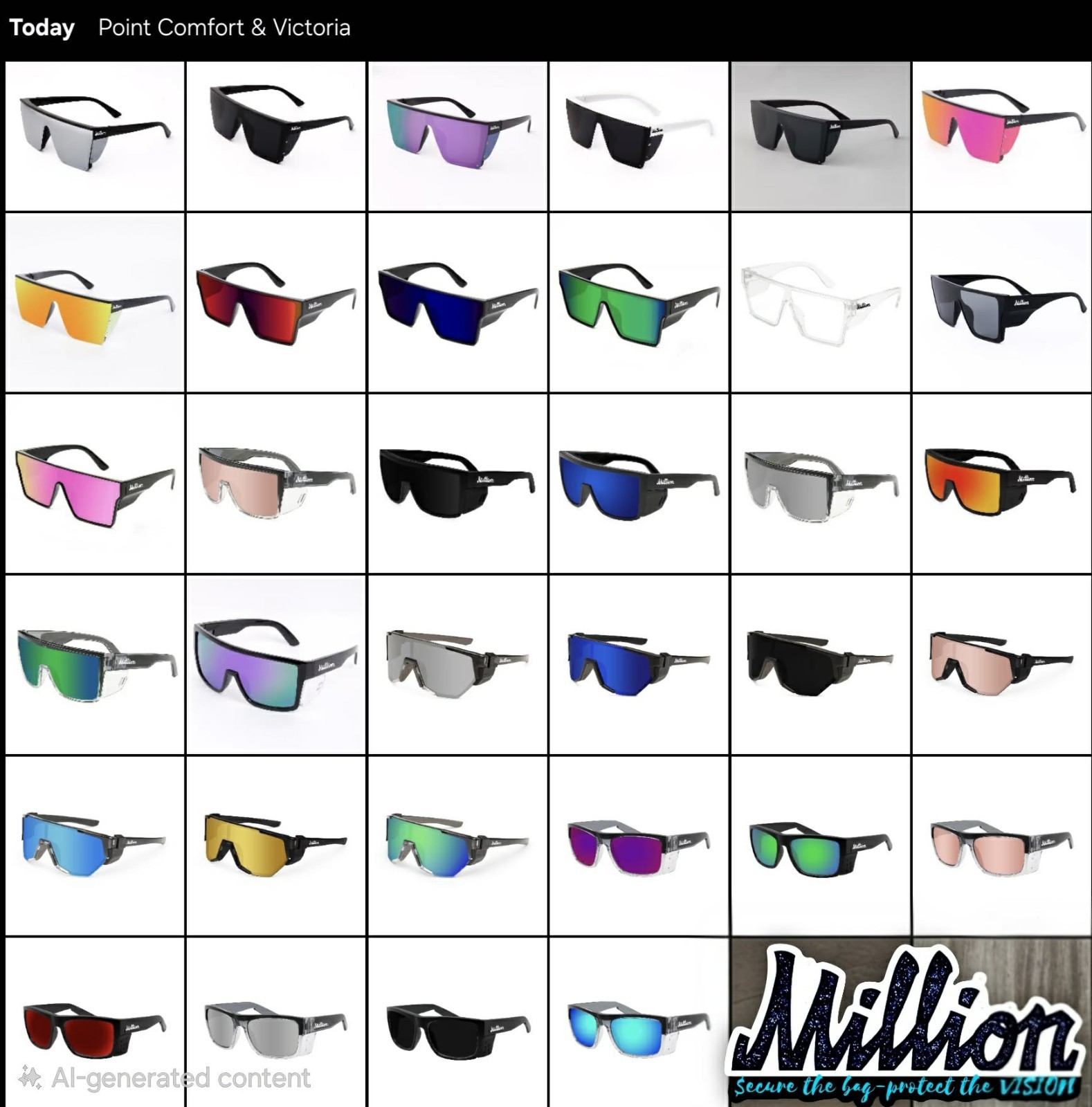 Million Vision z87 safety glasses Black Frame & Lens Tinted Modern for Men