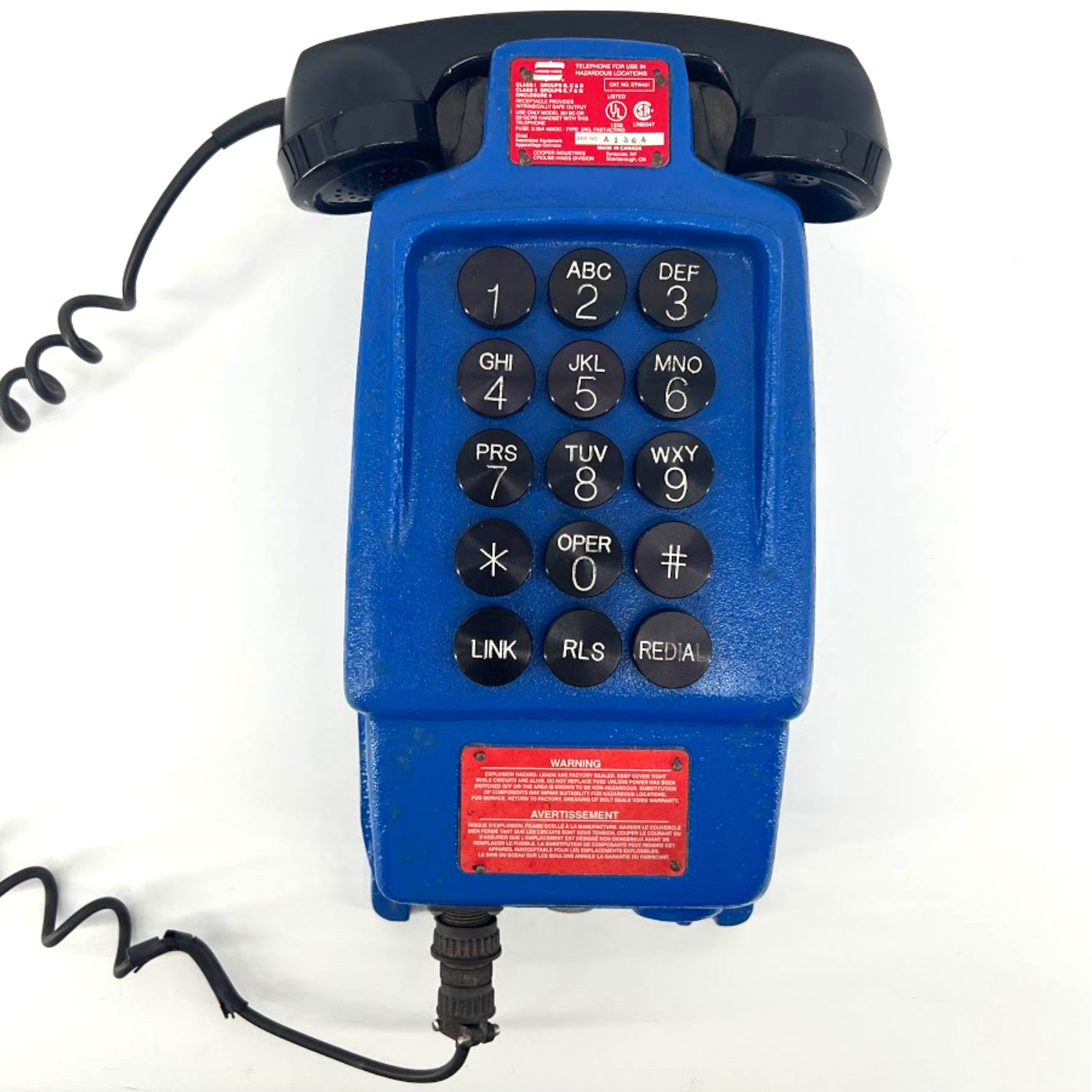 Crouse-Hinds ETW401 Explosion-Proof Wall-Mount Telephone w/ Handset – UNTESTED