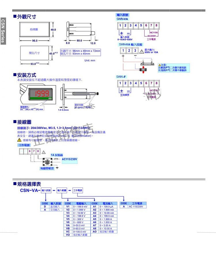1PCS NEW FIT FOR Digital display meter CSN-VA-DVA-A input 0-50.0MV