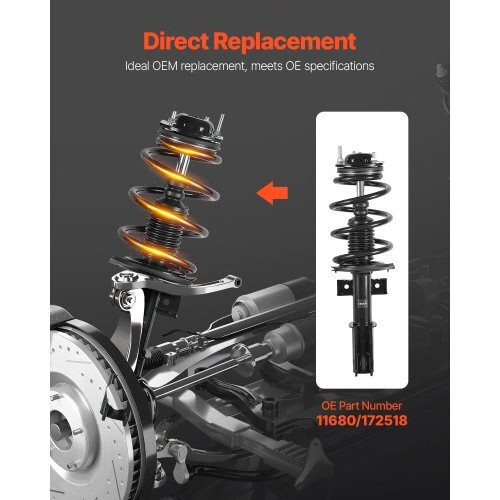 Front Shock Absorber Strut Assembly, 2Pcs Shock and Strut Assembly with Coil Spr