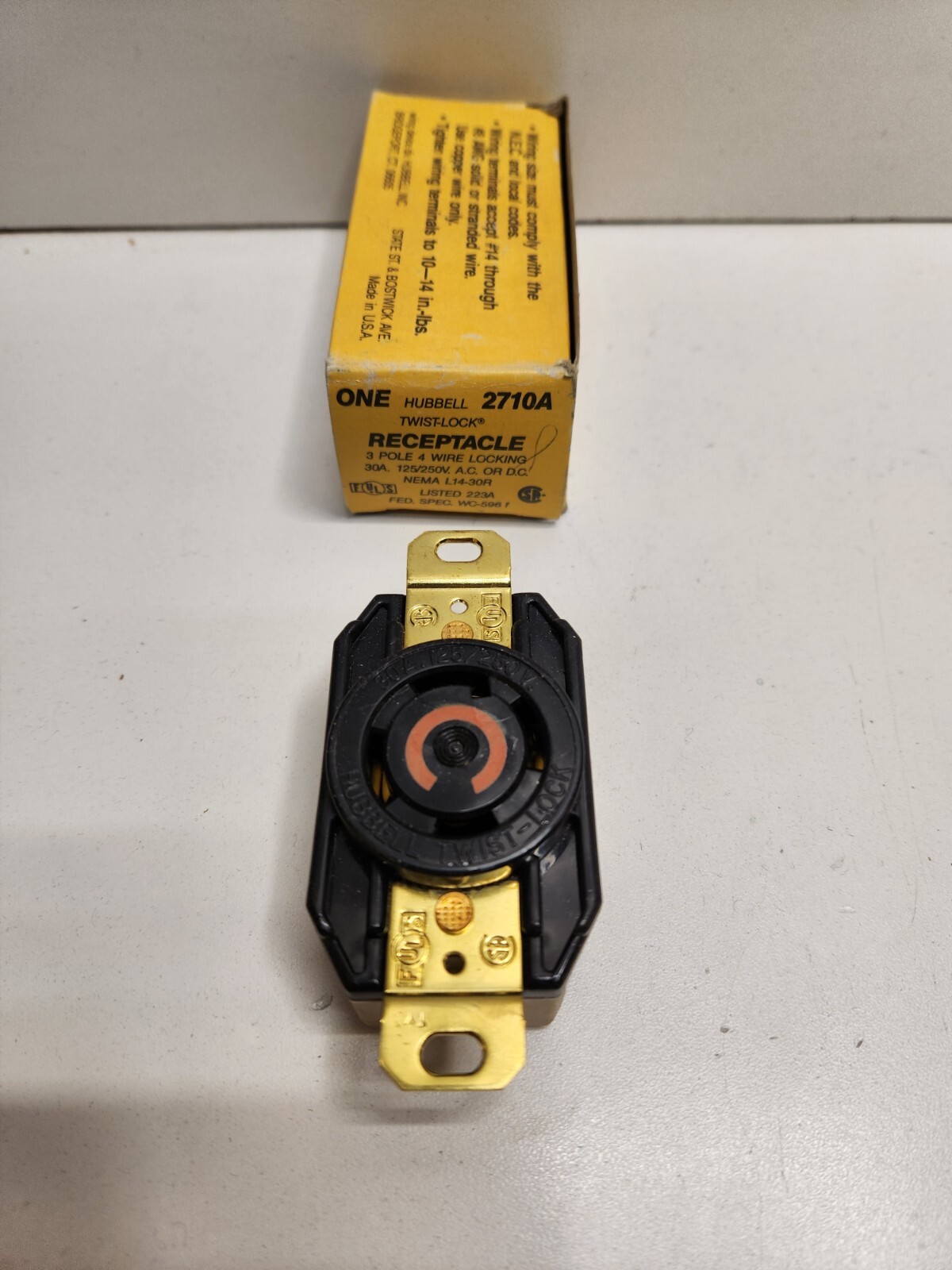 NEW OLD STOCK! HUBBELL 30A 125/250V TWIST LOCK RECEPTACLE 2710A