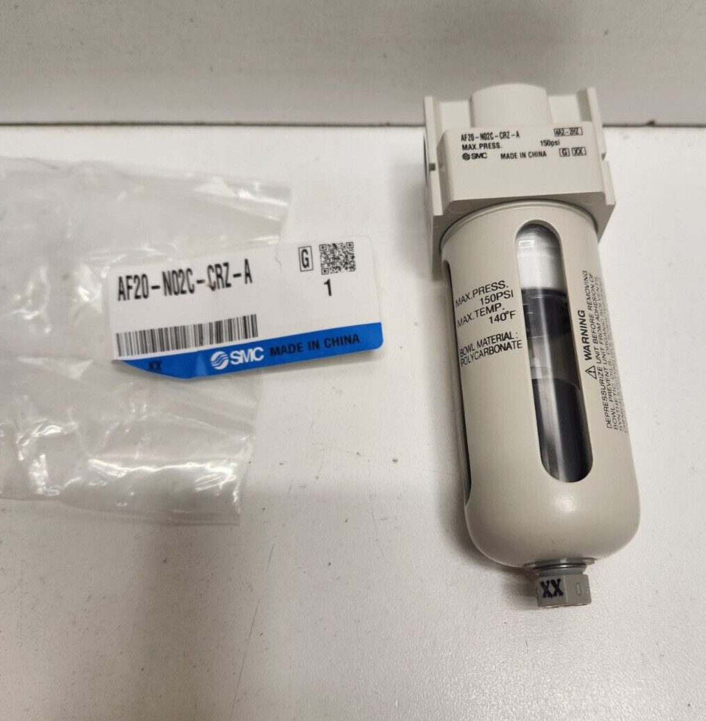 NEW OLD STOCK! SMC 1/4″ 150 PSI PNEUMATIC FILTER AF20-N02C-CRZ-A