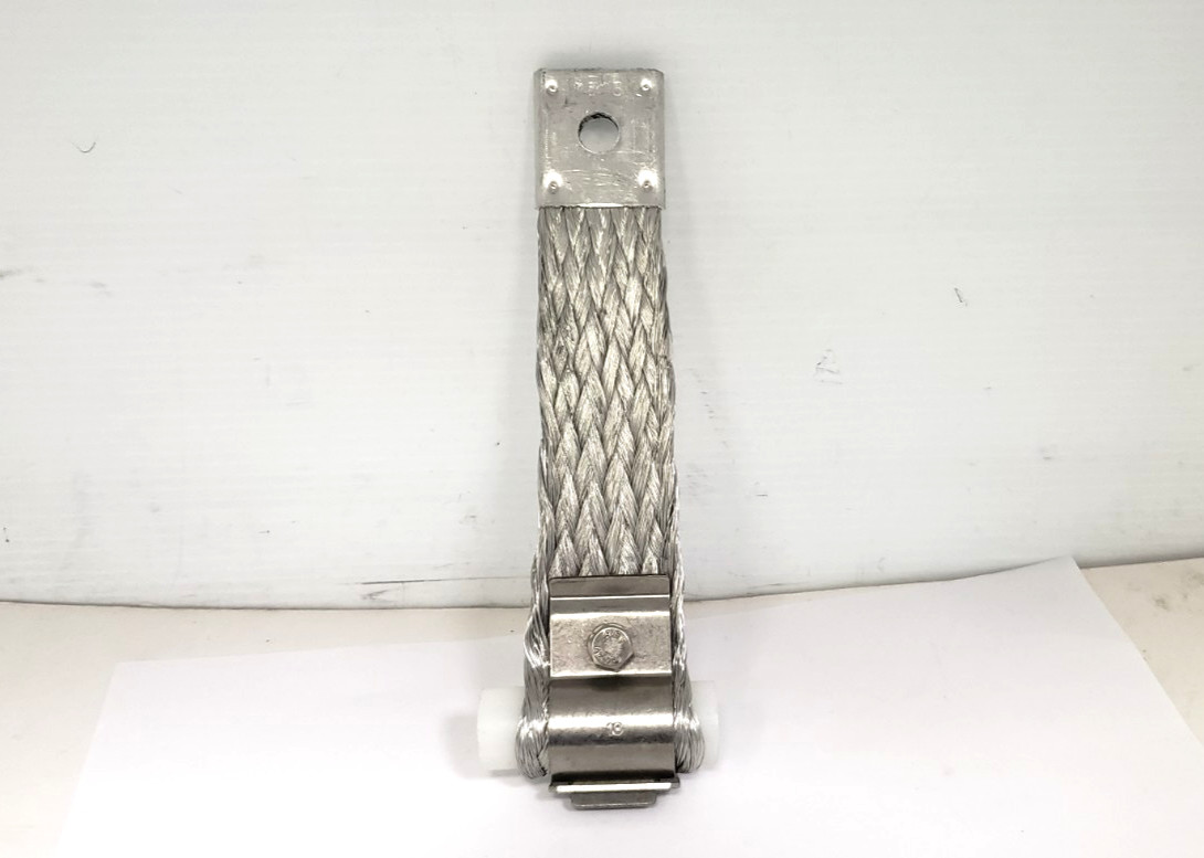 BRAIDED GROUND FLAT WIRE W/I-BEAM CLAMP, K515, 7-1/4″ TOTAL LENGTH, NNB