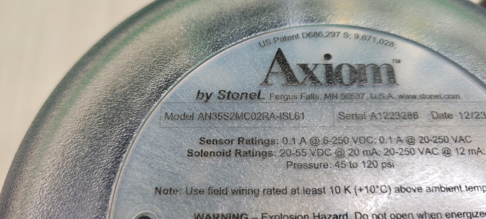 Valmet MA0056745 Axiom AN StoneL Valve Controller AN35S2MC02RA-ISL61