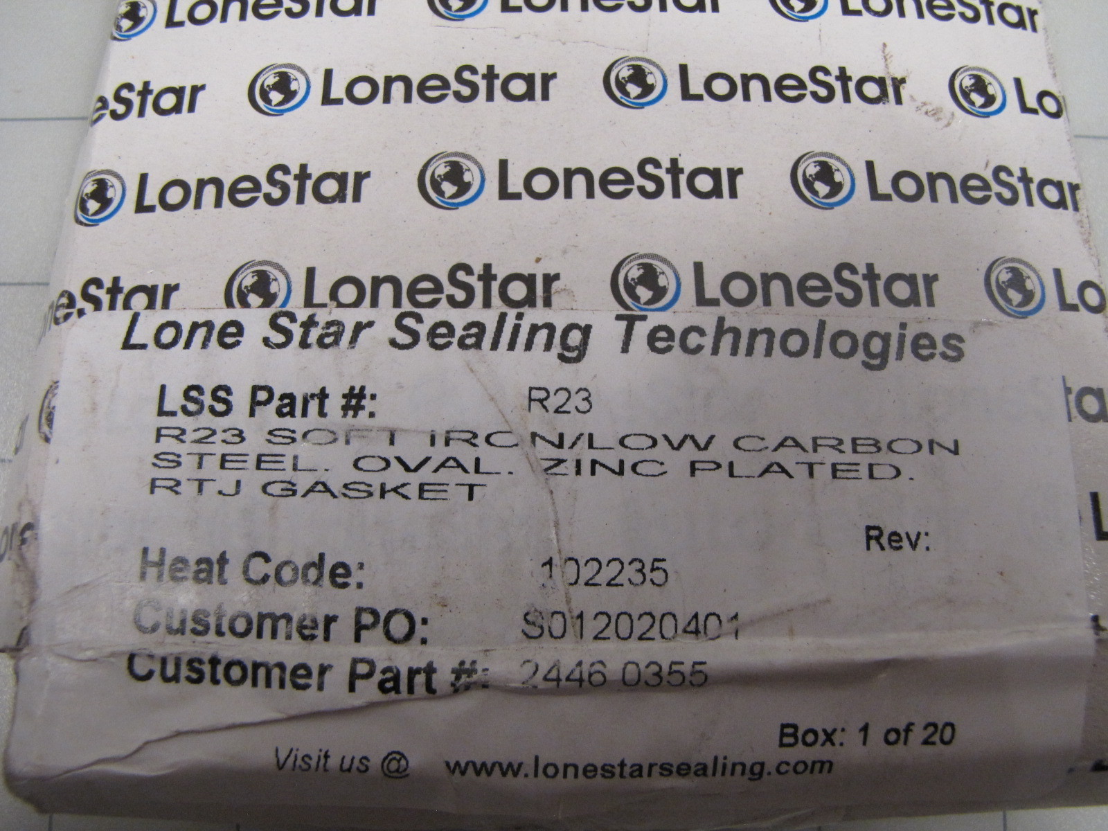 LoneStar RTJ Gasket R23 Soft Iron Low Carbon Steel Oval Zinc Plated NEW