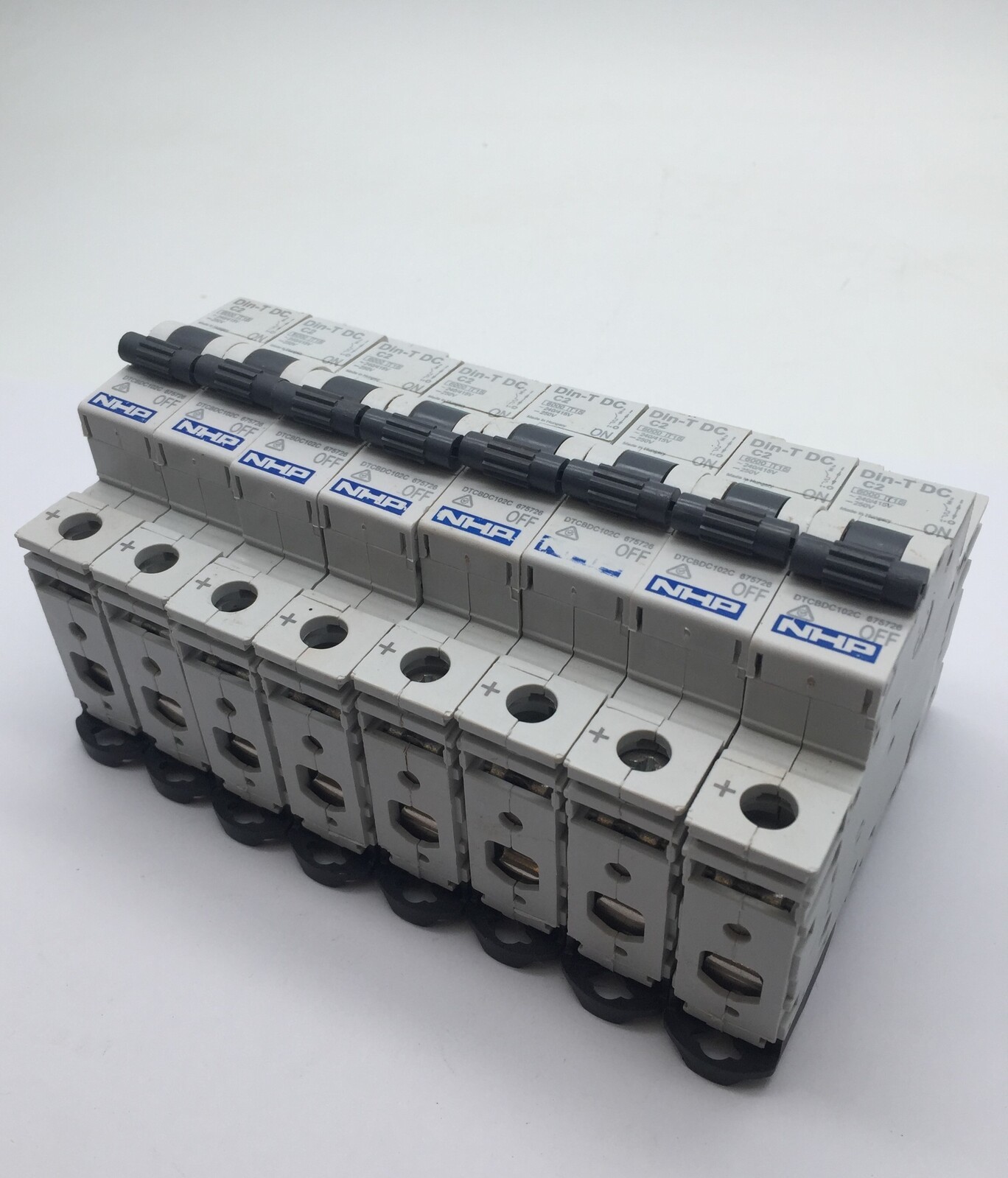 NHP DTCBDC102C Din-T DC C2 Miniature Circuit Breaker 2A 1P 6kA x8