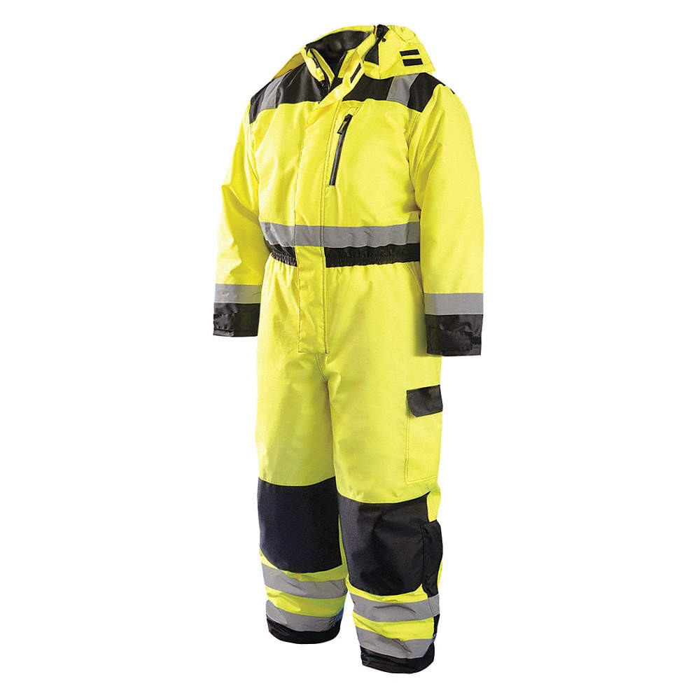 OCCUNOMIX LUX-WCVL-YM Coverall,Unisex,M,Yellow,Polyester 448H18