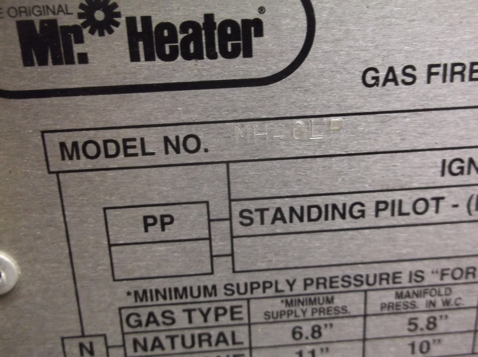 Mr Heater MH40LP Radiant Shop Garage Heater Infrared, Broken Elements