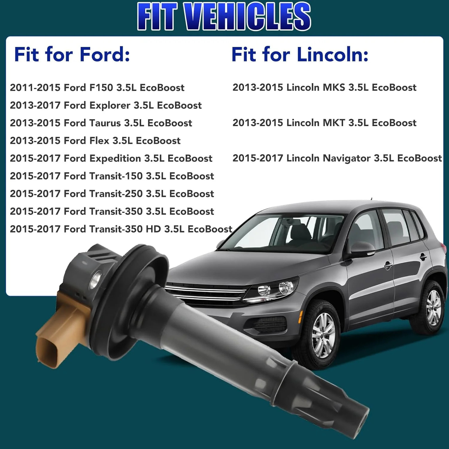 Set of 6 Ignition Coil Pack and Spark Plugs for 3.5L Ford F150 Explorer Expediti