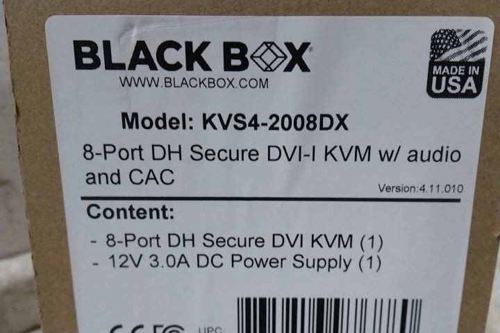 Black Box KVS4-2008VX 8-Port DH Secure DVI-I KVM w/Audio and CAC