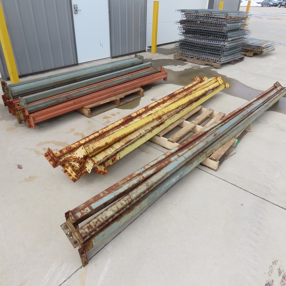 42″ Shaved Pin/Teardrop Warehouse Pallet Racking Beam Upright Decking 12-Section