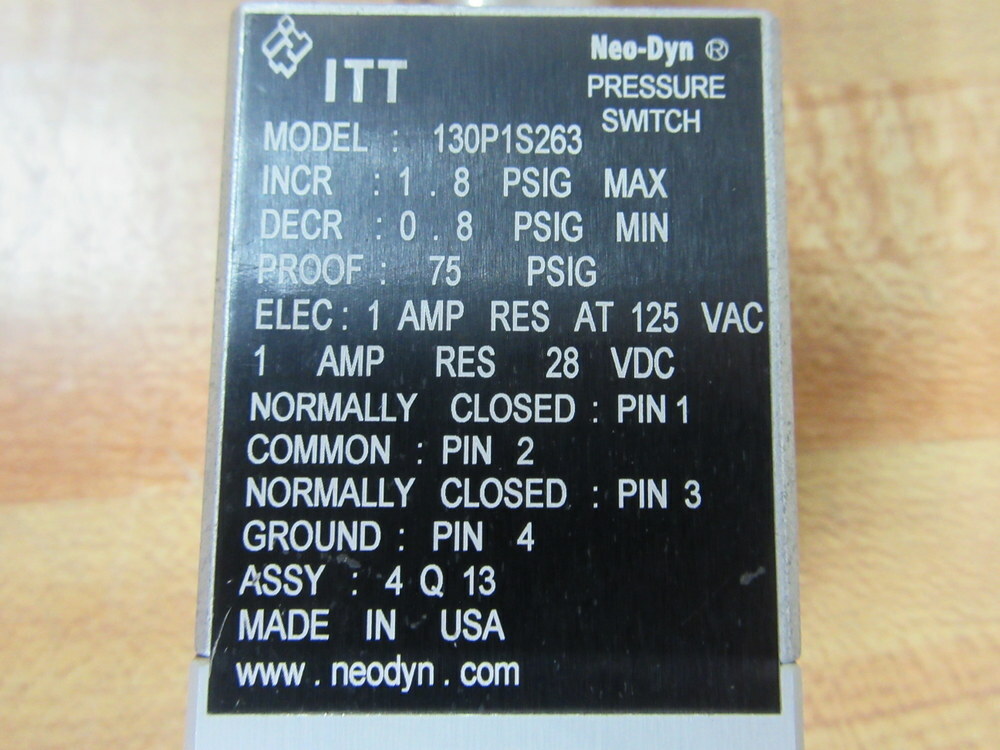 ITT 130P1S263 Neo-Dyn Pressure Switch