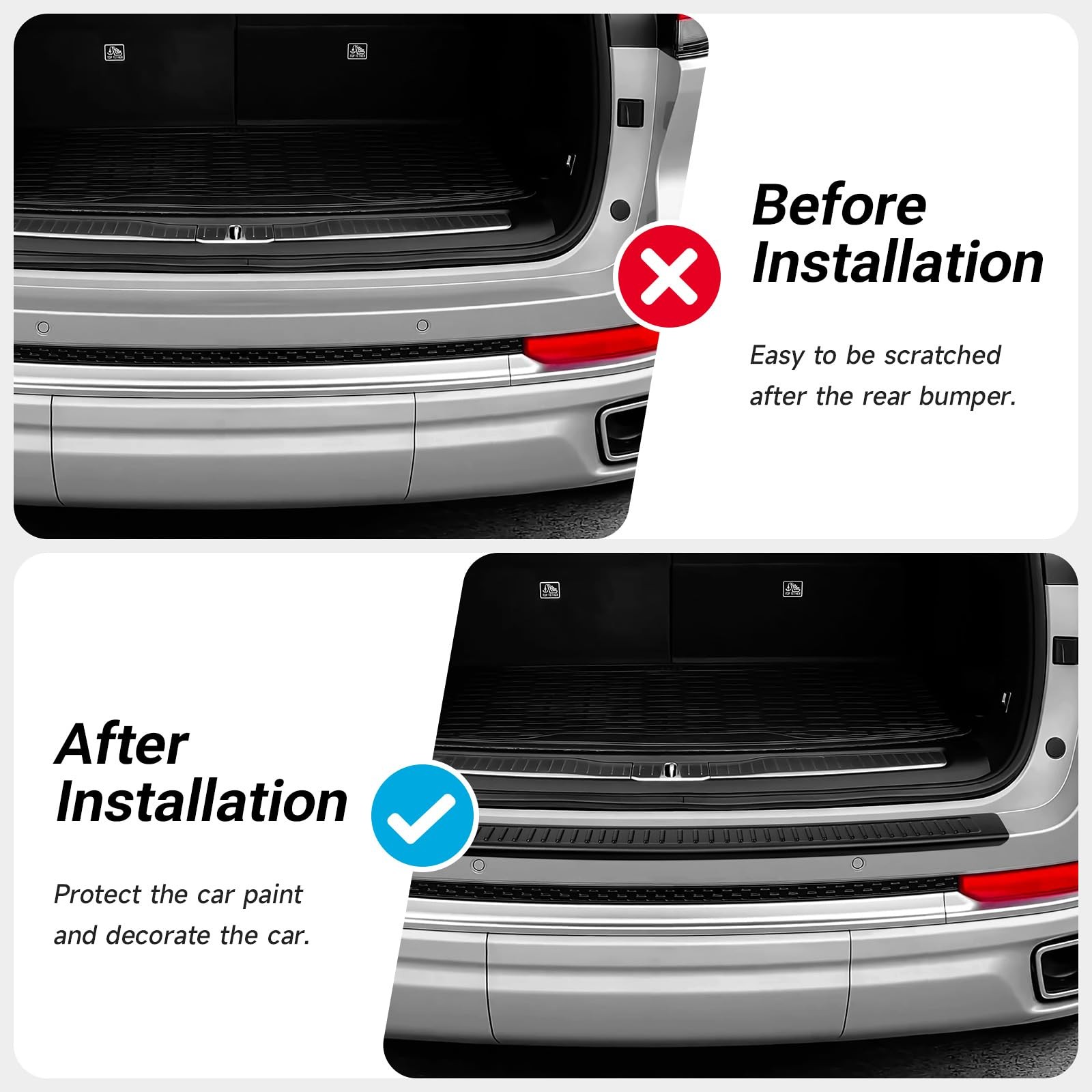 Rear Bumper Protector 2021-2025 Grand Cherokee L Matte Black Hugeek 2021-2024